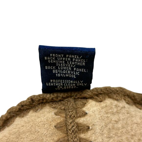 Vintage Suede Long Sleeve Patchwork Collared Full Zip Y2K 90s Preppy Jacket M - Picture 6 of 6